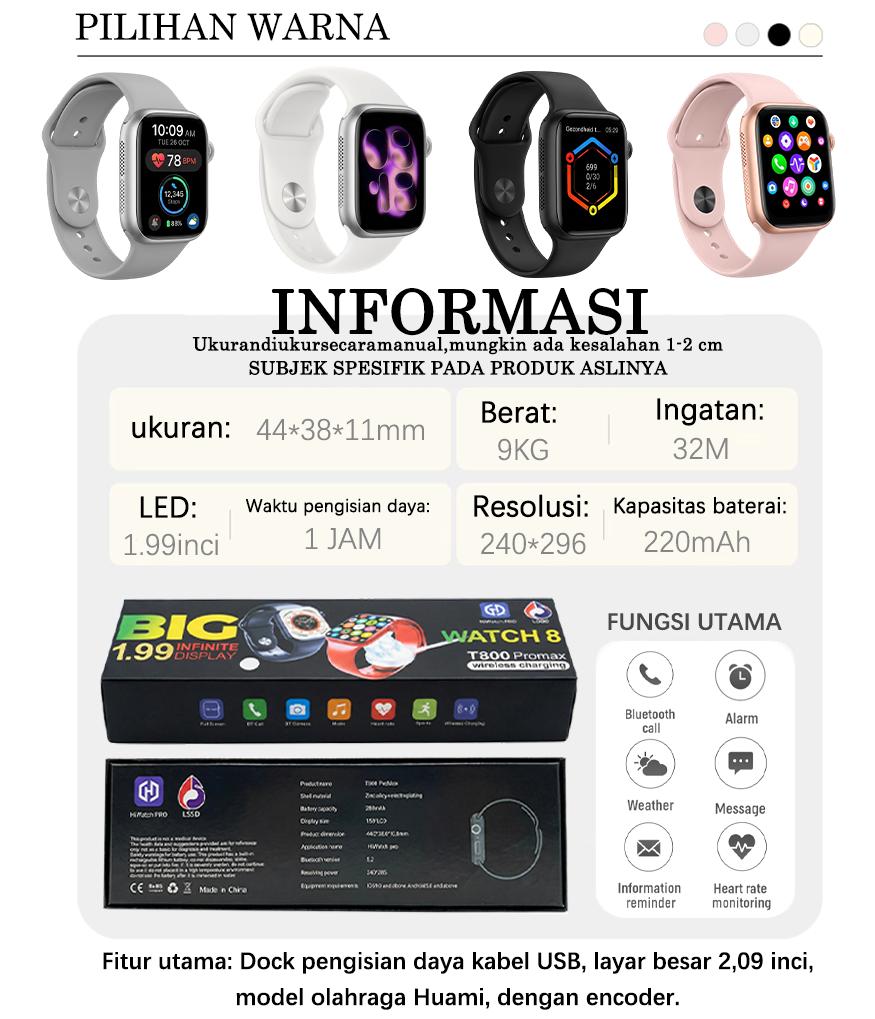 MARQ T800 PRO MAX Jam Tangan Pintar untuk Pendaki Outdoor Layar Jernih Tahan Air IP68 Pemantauan Detak Jantung