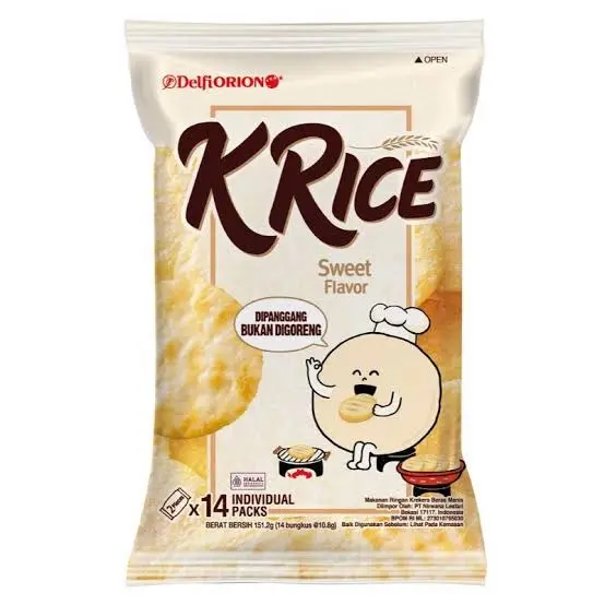 Cemilan Rumput Laut Delfi Orion KRice 111g Seaweed Food Nori Spicy Makanan