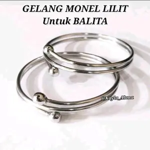 GELANG BAYI MONEL MODEL KO LILIT / GELANG BAJA PUTIH MONEL / GELANG MONEL BALITA