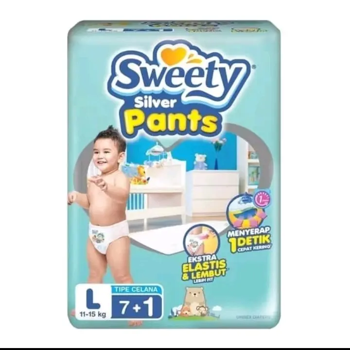 SWEETY SILVER PANTS S9+1, M8+1, L7+1, XL6+1, XXL6+1 Popok Bayi 1