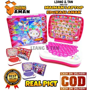 ( BISA COD ) PROMO Mainan Edukasi Anak Laptop Buat Belajar 2 Bahasa Karakter Lucu SNI Murah