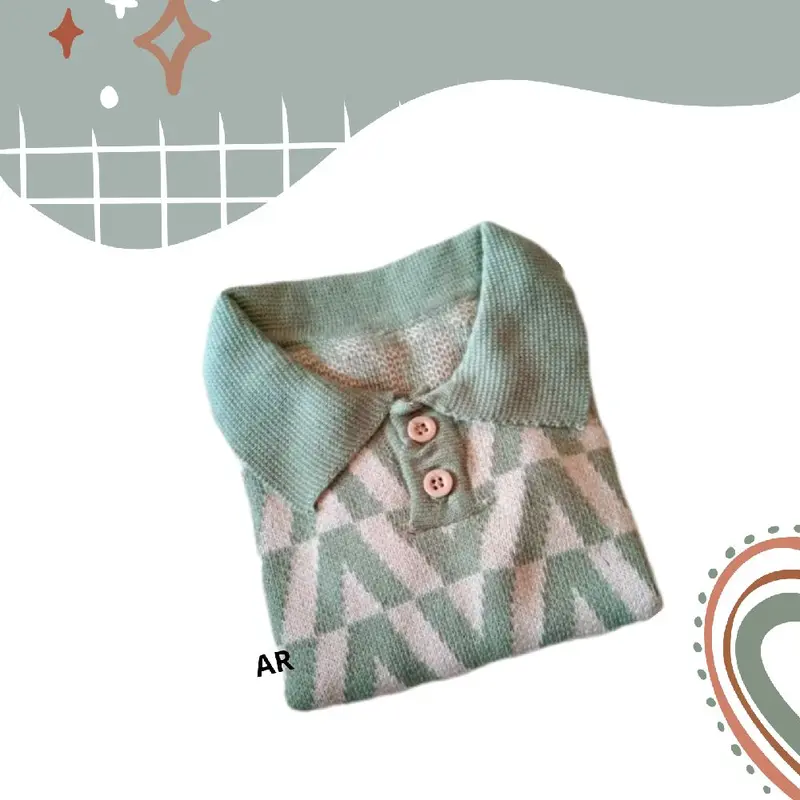 Baju Rajut Polo Anak Unisex Usia 1-6 Tahun knitted premium Anak-Anak Laki-Laki 6