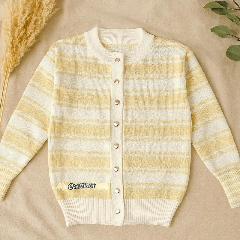 Cardigan denada bAtasan Rajut baju Salur Anak Perempuan Couple Premium