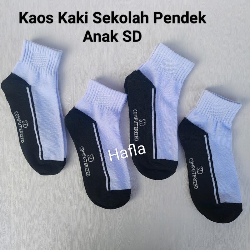 (Pilih Warna)3 Pasang Kaos Kaki Sekolah Anak SD Putih Hitam Katun Tebal Halus Fashion 3