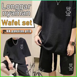 Setelan baju tidur pria celana pendek pria baju kimono pria lengan pendek baju tidur laki laki remaja kimono pria baju setelan pria korea  one set