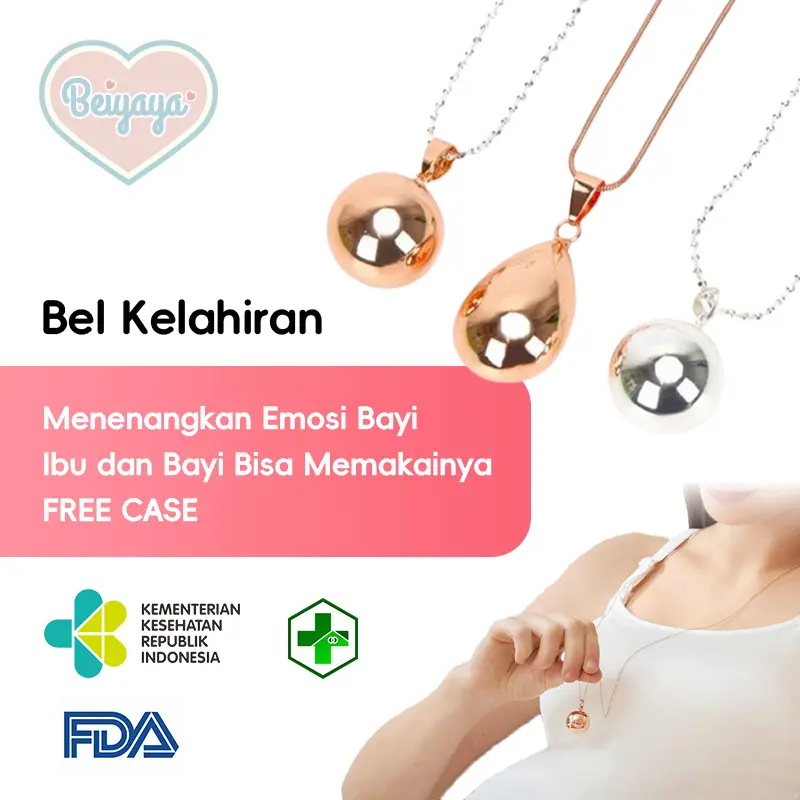 BEIYAYA Gelang Bayi dan Kalung Ibu, Musik Edukasi Bayi, Hadiah Ulang Tahun Bayi Baru Lahir, Perhiasan Pengasuhan Anak dengan Mini Lonceng COD&Ready A001 0