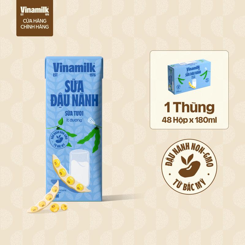 Thùng Sữa đậu nành Sữa Tươi Vinamilk 180ml - 48 hộp Thùng