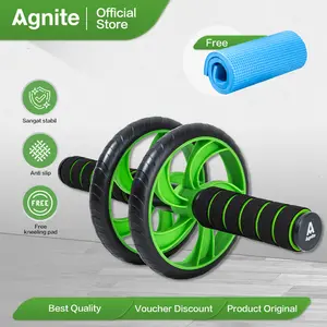 [Special Price] Agnite Ab Roller Double Wheel / Ab Wheel / Abdonimal Roller / Alat Latihan Otot Perut Alat Gym ER010-GN Olahraga
