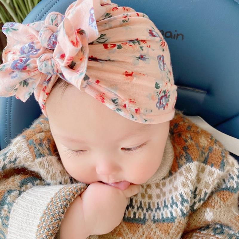 Product Introduction of New Cute Baby Hat Bowknot Baby Girl Beanie Cap Soft Kids Children Printing Infant Spring Summer Hat Bonnet 11