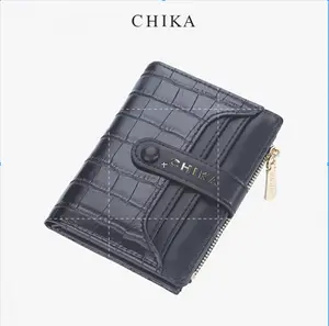 Chika Dompet Lipat Wanita Dompet Kartu Bahan Croco#2363