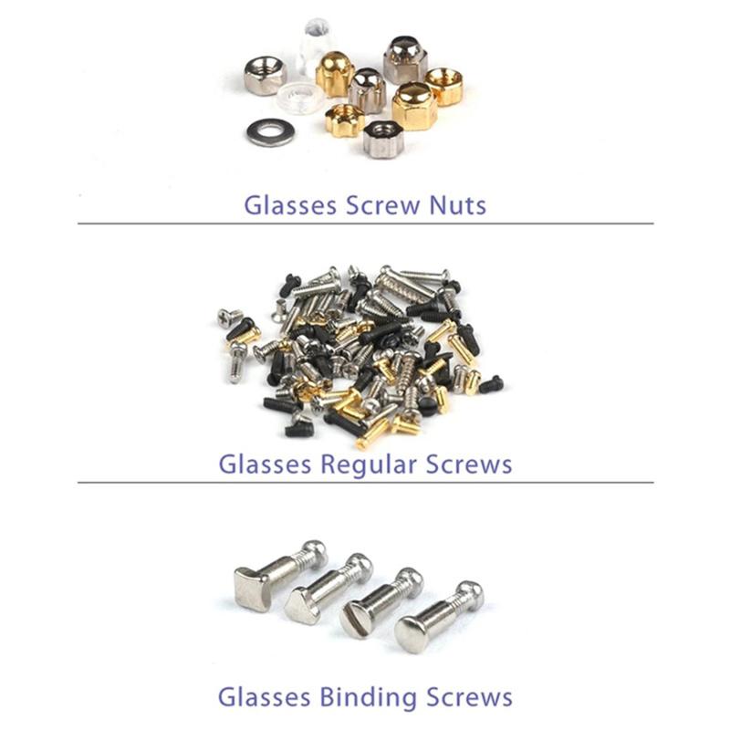 Product Introduction of Eyeglasses Sunglasses Repair Kit Tool Glasses Screwdriver Screws Sets Nuts Nose Pad Optical Parts Assorted 34