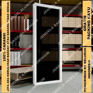 Jendela Aluminium Kaca Mati Ukuran Tinggi 100 x Panjang 50 Cm (100x50) Gratis Packing Kayu