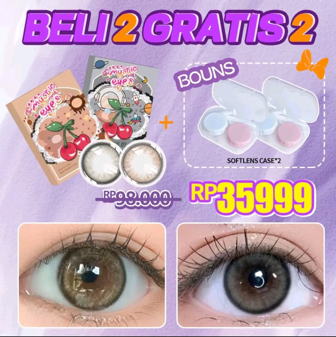 Softlens (buy 2 get 2 ) mysticayes . softlens 2 + lens case 2