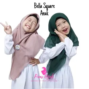 Kerudung Anak Segiempat Bella Square Nyaman Best Seller