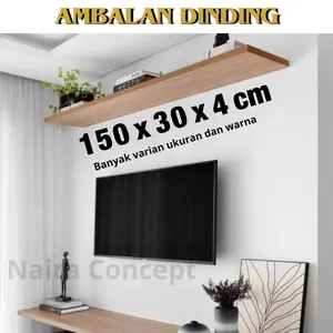 Rak Ambalan Dinding Minimalis Hiasan Papan Hambalan Kayu Laci Melayang Dinding Ukuran 60cm 80cm 100cm 120cm 150cm Lebar 30cm Tebal 4cm Warna Putih Hitam Coklat