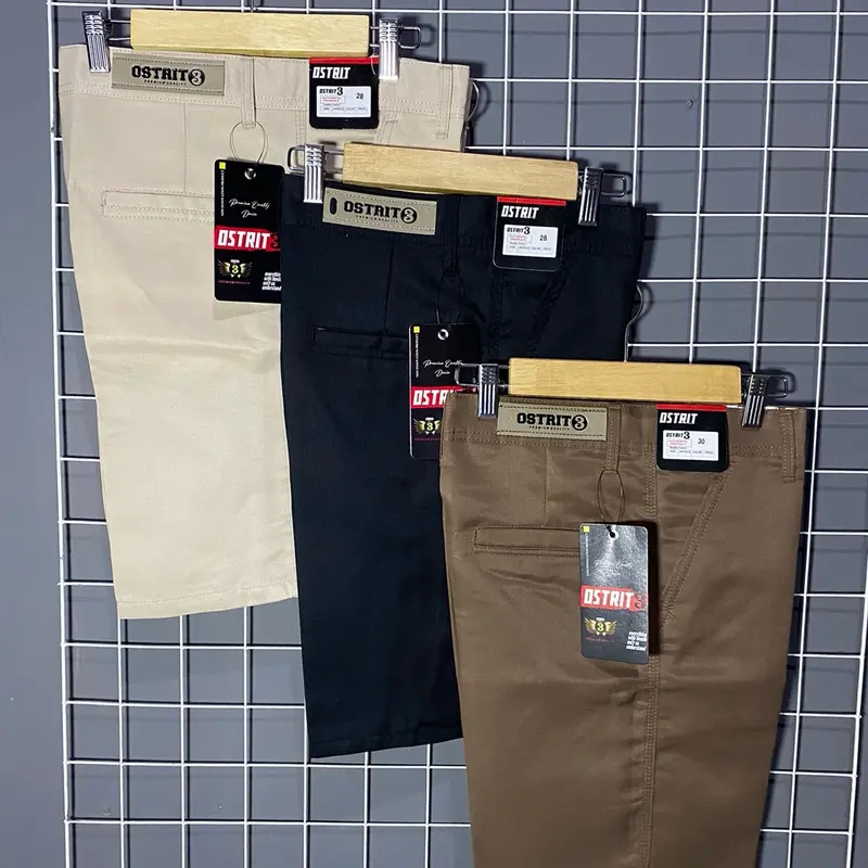 Foto 100 Dapet 3pcs Celana Pendek Chinos Drill Non Strech Katun Polos Tidak melar Pria Santai Casual Shortsthumb2
