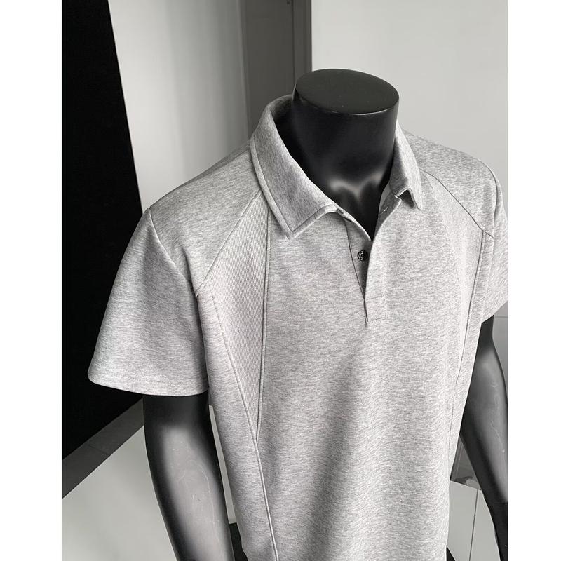 Áo polo nam tay ngắn phối màu phong cách Mỹ mùa hè, thiết kế vai đứng, cổ bẻ, dáng cleanfit, cá tính, phong trần.