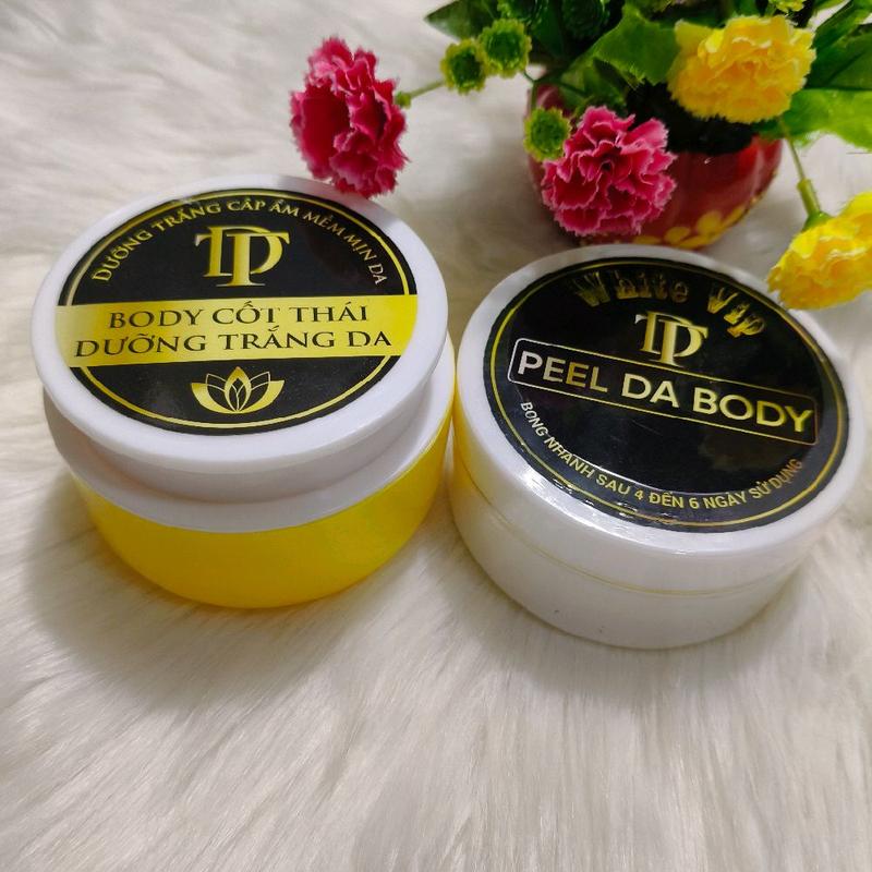 combo bong da  + body dưỡng trắng Dt-white không mùi