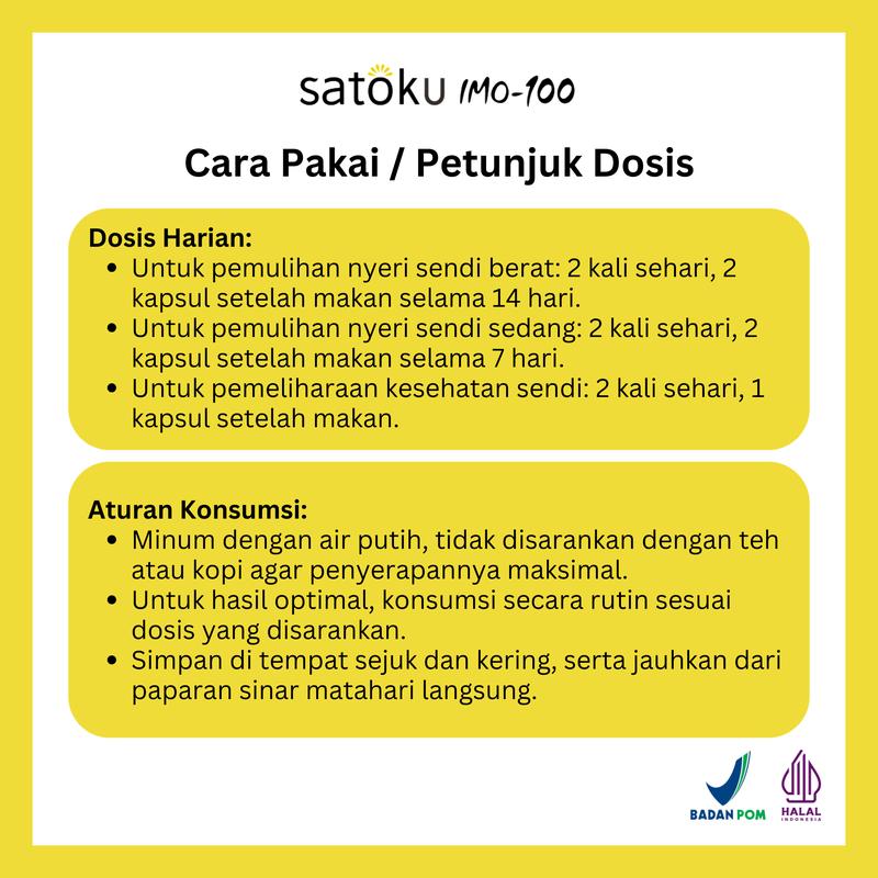[1 BOX] Satoku Imo-100 Ramuan Jepang Satoimo dengan Hyalurnoic Acid 12,3% & 17 Asam Amino Isi 30 Kapsul 4