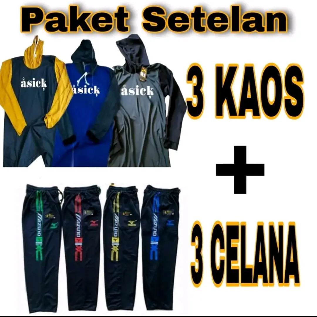 ( 100rb dapat 3 Pasang ) Stelan Kaos Tani Lengan Panjang Pria Baju Sawah Proyek kerja Dll