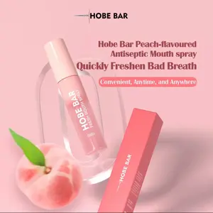 HOBE BAR Semprotan Penyegar Mulut 20ml dengan Probiotik Tinggi Rasa Persik & Mint Aman Bebas Alkohol Gula & Pengawet