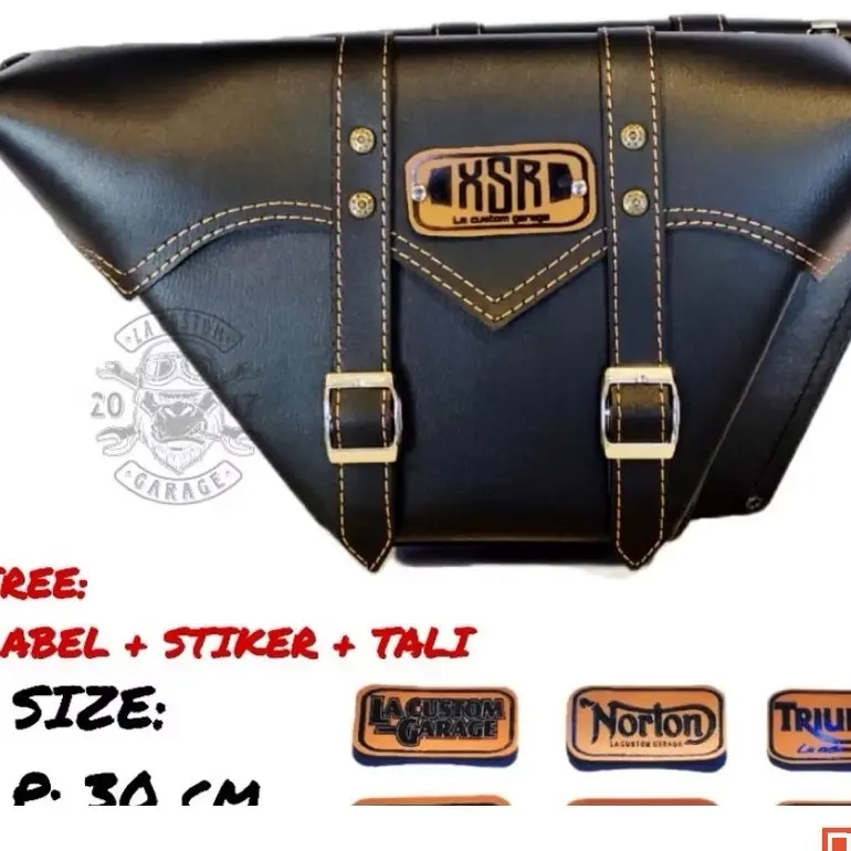 ￼[SEPASANG] Tas motor custom side bag custom japstyle caferacer gratis emblem nama