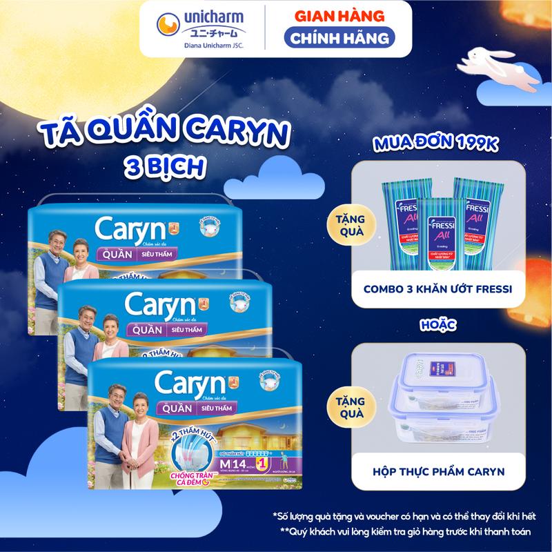 Combo 3 gói Tã/Bỉm Quần Người Lớn Caryn siêu thấm dành Cho Người Già Size M/L/XL