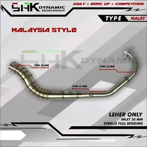 Leher knalpot malaysia style original SHK untuk motor MX king 150, MX 135 Motorcycle