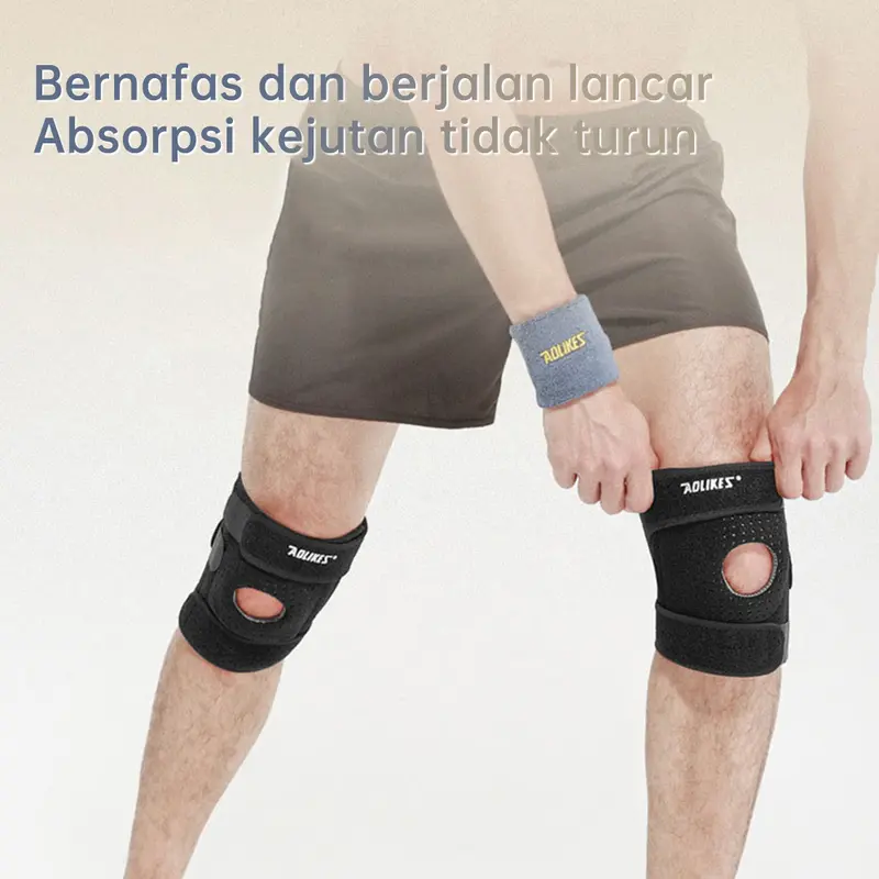 Dekorasi Lutut Kaki Terapi AOLIKES PREMIUM Sport - Pelindung Lutut dengan Kompresi dan Dukungan yang Dapat Disesuaikan untuk Pria dan Wanita - Outdoor 5