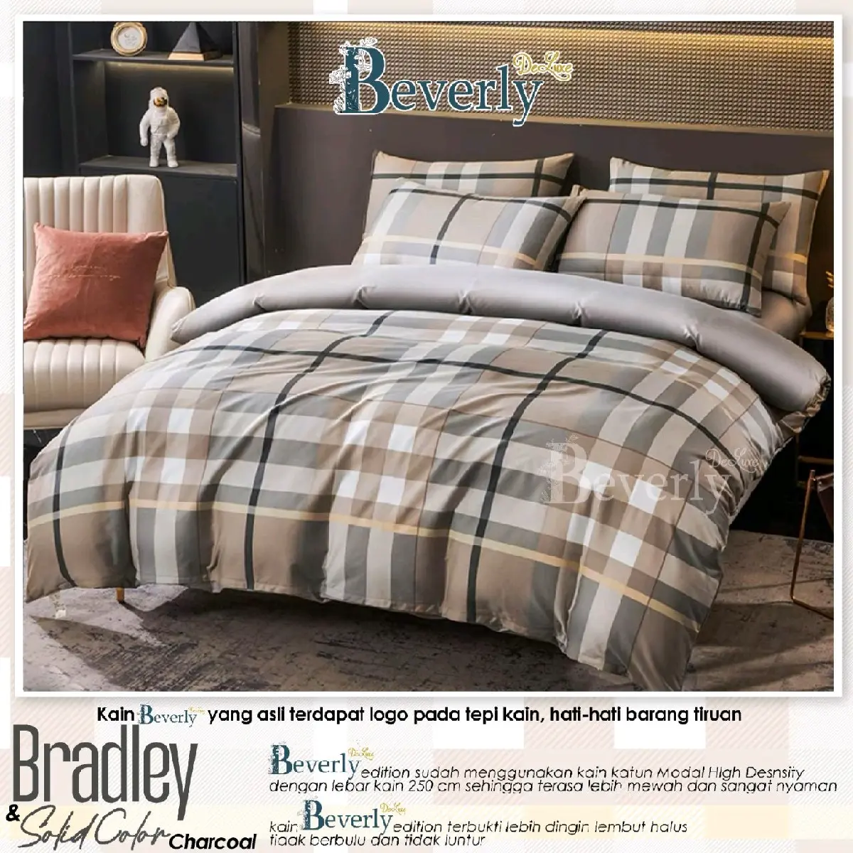 Sprei Motif Katun Beverly Motif Bradley Dan Wimbledon Ukrn 100x200 - 200x200 Free Karet Elastis Anti Geser