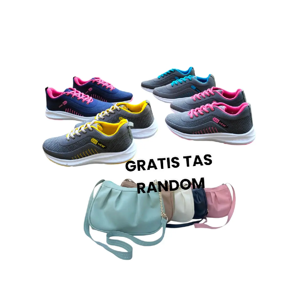 Sepatu Olahraga Wanita Sneakers Empuk Lentur Karet Busa Nyaman GSS Store - Outdoor, Gym Boots Boots
