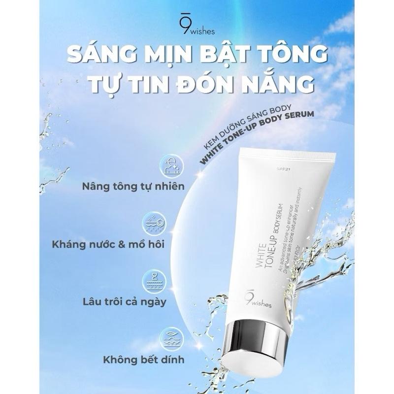 Kem body 9 Wishes White tone up serum dưỡng thể trắng da 80ml