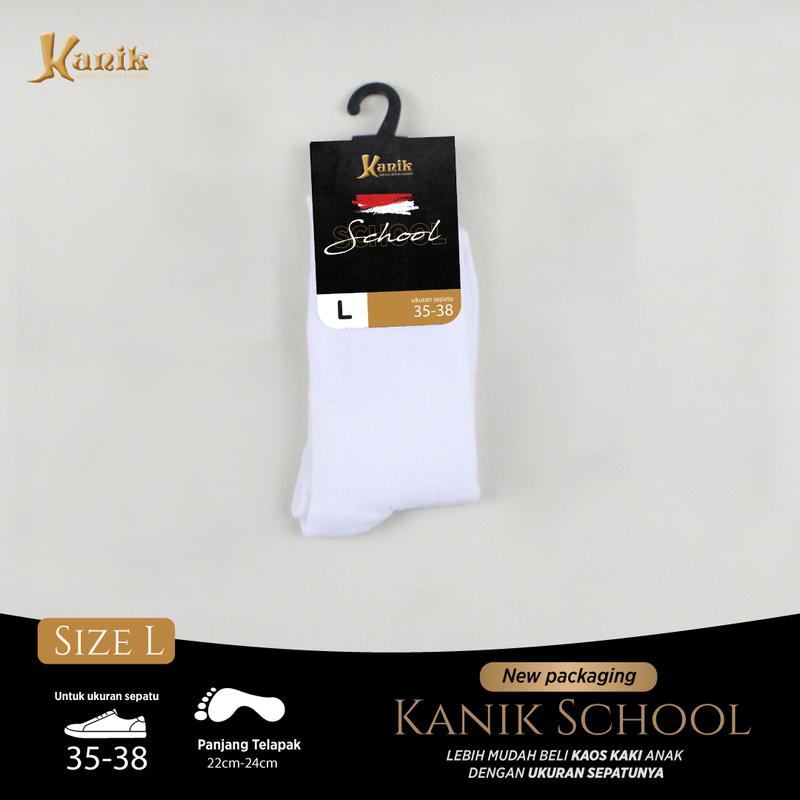 Kanik Kaos Kaki Sekolah Putih Hitam Tebal Pendek Panjang Bahan PE Spandex untuk SD SMP SMA Size S M L XL Best Price 7