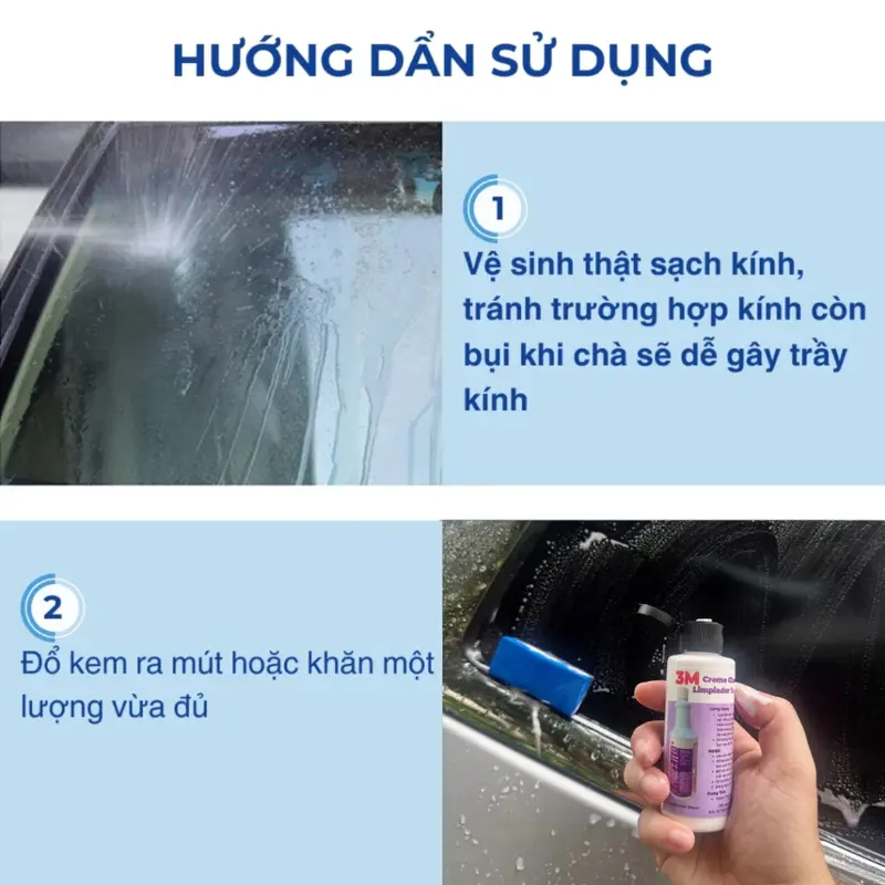 Kem Tẩy Ố Kính Ô Tô 3M 93662 - Creme Cleanser Limpiador En Crema (Chiết Lẻ 100G) 8