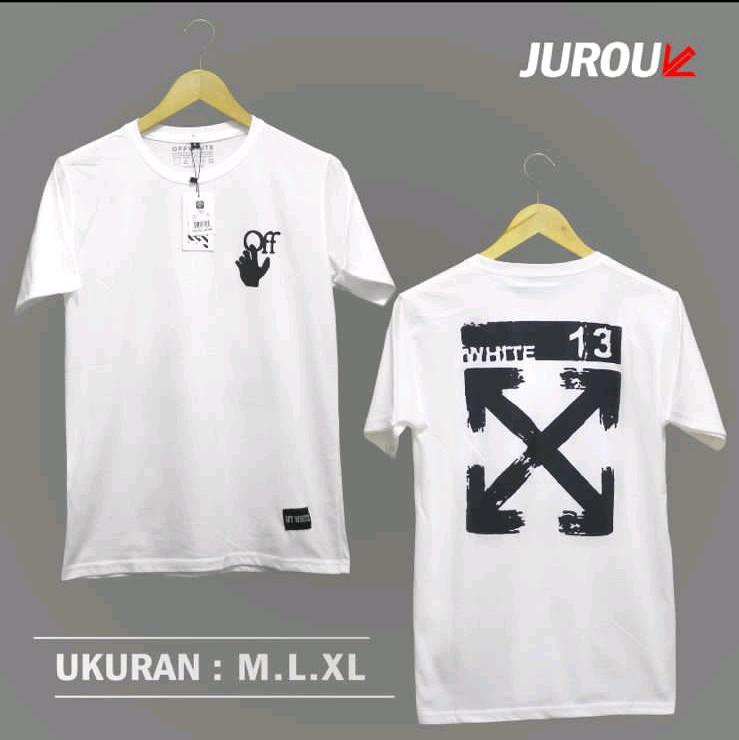 Kaos Pria Premium White Black 0