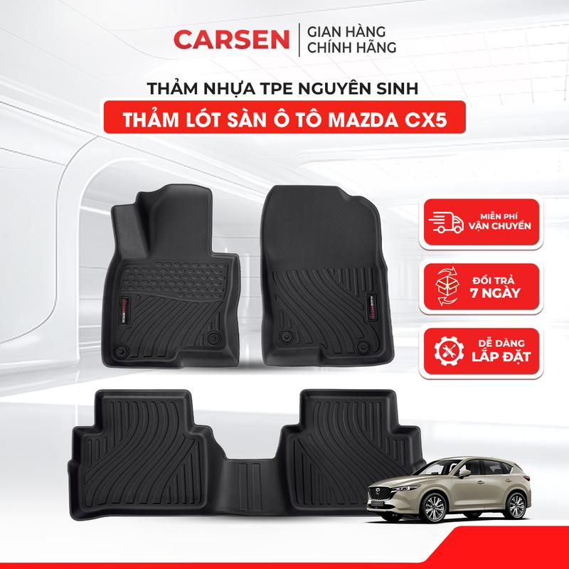Thảm Lót Sàn Xe Mazda CX5 (2018-2025+) - Nhựa TPE Đúc Nguyên Khối Chống Nước Chống Bụi Bẩn - CARSEN VIET NAM