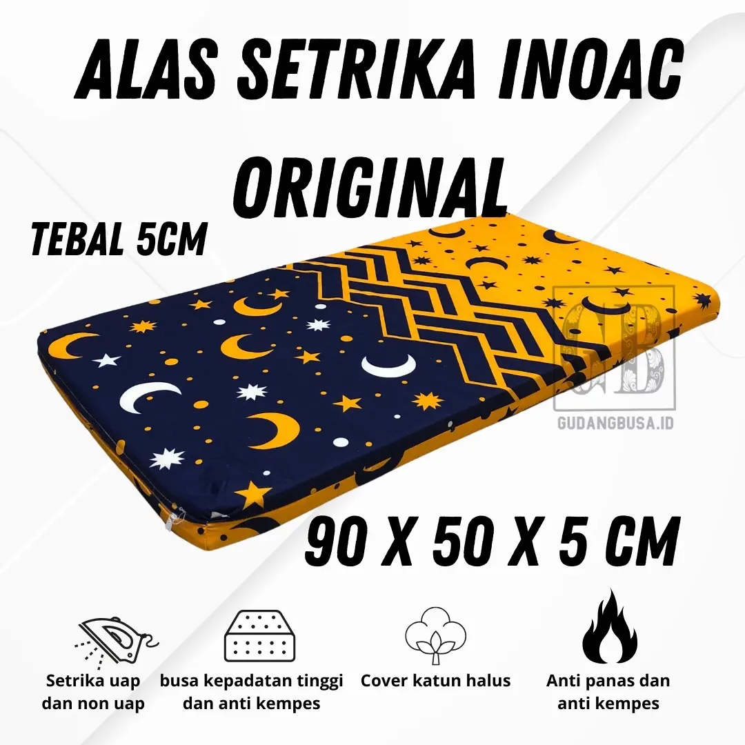 (COD) Alas setrika busa inoac tebal 5 cm ukuran 90x50x5 cm menyetrika lebih efisien cepat dan rapih Portable Rumah Tangga