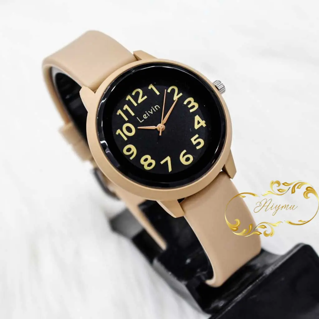 Jam Tangan Wanita Leivin 3784 LV 3784 LV Fashion Watch Ori TaIi Rubber Silicon Warna Analog