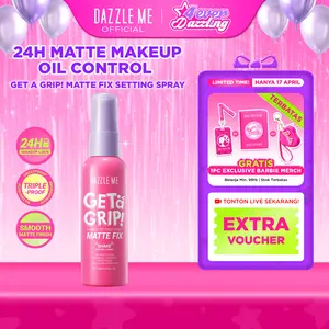 [BPOM] DAZZLE ME Get a Grip! Makeup Setting Spray Matte Fix Smooth Matte Finish Triple-Proof Makeup Lock Oil Control Tahan 24 JAM