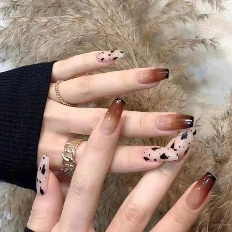 Product Introduction of [Glue Included] Medium-long, Simply Printed, Youthful Detachable Handmade False Nails [24-Piece Set] 22