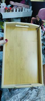 Product Review of Wooden Tea Breakfast Serving Trays Rectangular Household Dinner Plate Food Tray Large  35X22X5CM Cutlery Dish Dulang Hidangan Sarapan Teh Kayu Segi Empat Kitchenware Tableware from A**i 2