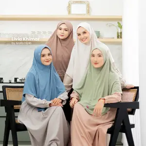 Arafa Hijab - Khimar Livia | Jilbab Langsungan Instan Terbaru Kekinian & Syari Non Pet |  Bergo Jersey ITY Premium Viral | LVA