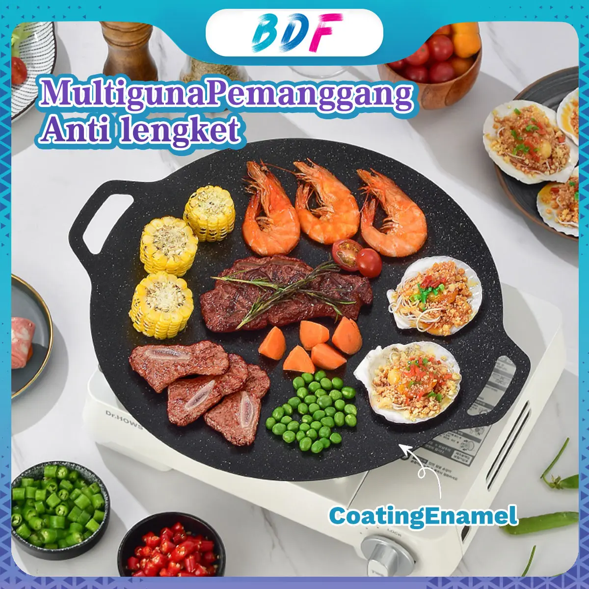 【COD】GRILL PAN / PLATE /PANGGANGAN / WAJAN KUALI DATAR /LOYANG DATAR UNTUK PANGGANG DAN MASAK \28-42CM