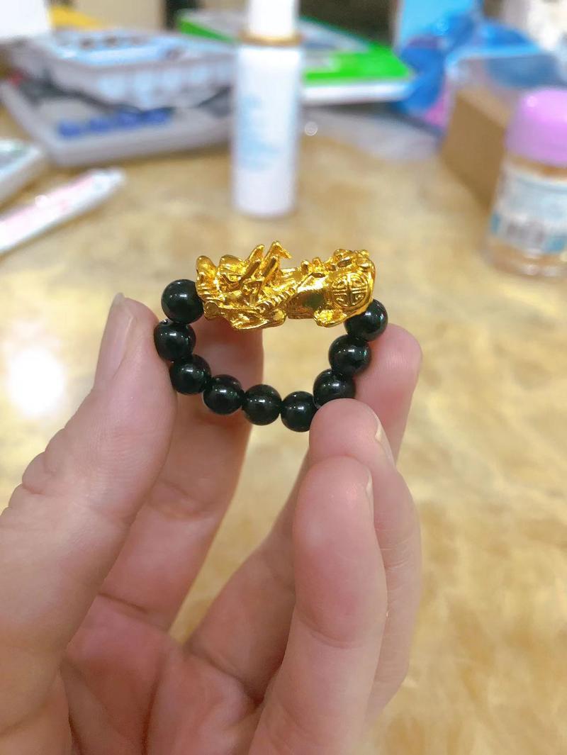 Product Introduction of fengshui pixiu lucky ring with gold plated. 1