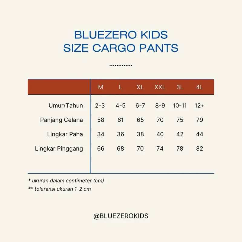 BLUEZERO KIDS Celana Panjang Anak Premium Model Cargo Usia 2 Tahun Sampai 13 Tahun Bahan Katun Twill Streatch Mulur Warna Hitam, Warna Cream, Warna Coklat, Warna Abu Tua, Warna Grey 8