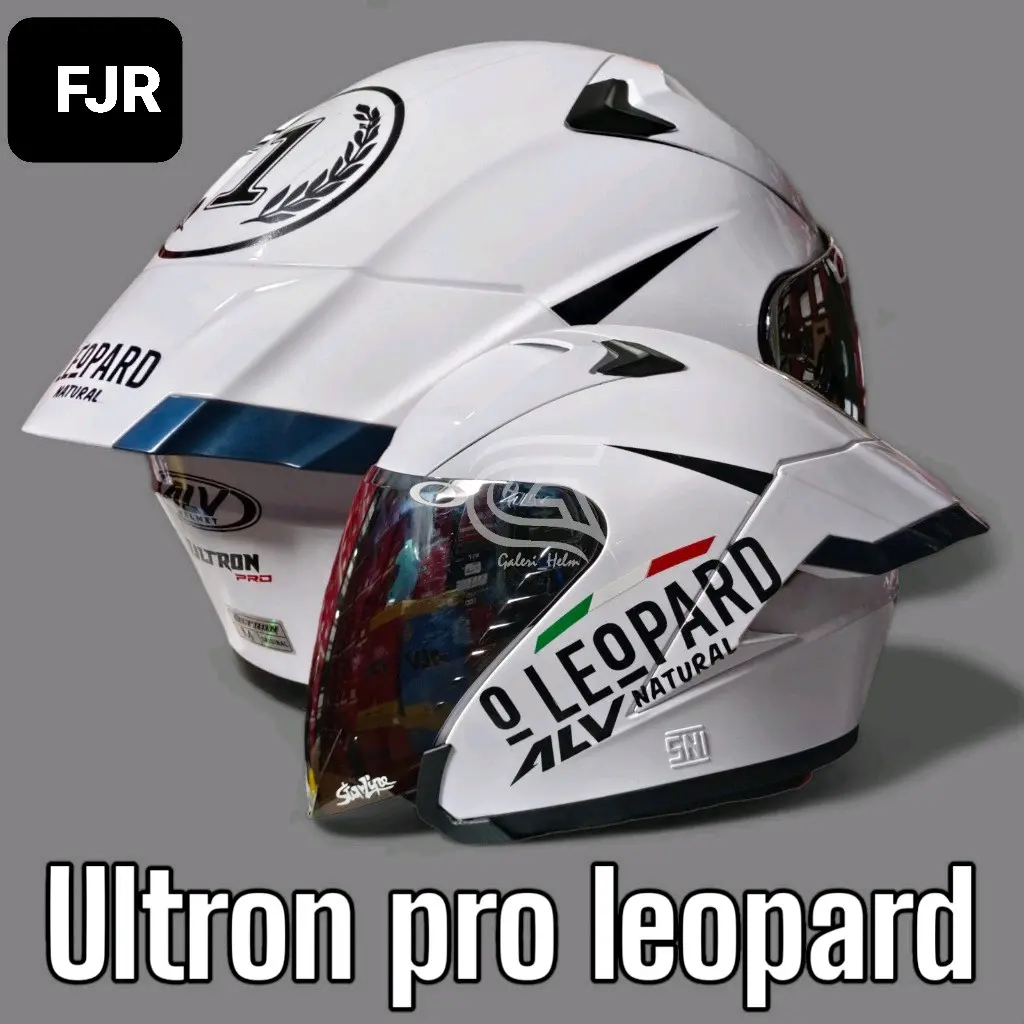 Helm Half Face Alv Ultron Pro Paket Ganteng Leopard Redbull Original