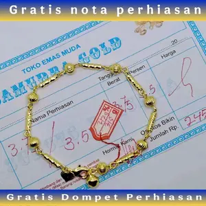 Gelang E.M.A.S muda Asli Motif Rantai Bola Bambu