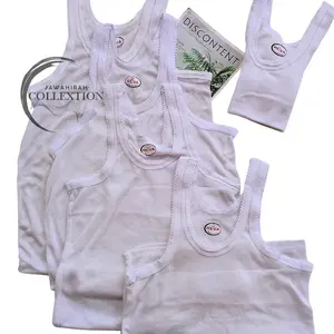 3Pcs Singlet Kaos Dalam Anak Putih SD dan JUMBO Katun Rib Newborn Size S sampai 5L