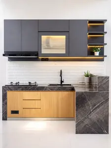 Kitchen Set Custom Modern Minimalis 2 Black Golda Sidoarjo Surabaya