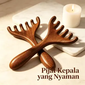 Sisir Pijat Kepala Cakar 6 Motif Kayu Cendana Alat Terapi Wajah Meridian & Alat Drainase Limfatik Alat Pijat Kepala Kayu Premium Anti Statis Bantu Mengurangi Ketombe dan Rontok Rambut Memperbaiki Sirkulasi Darah
